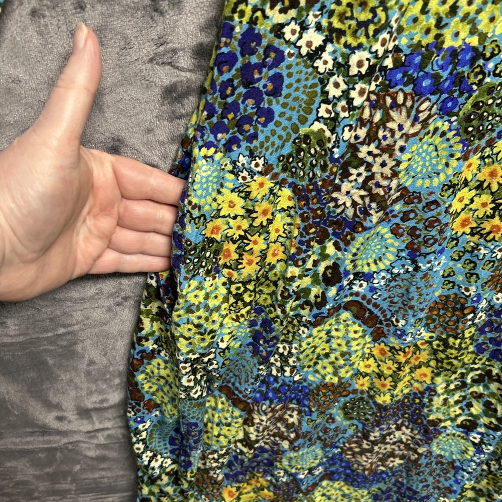 Salaam‎ Women's Large Floral Dress Pockets Stretch Colorful 3/4 Sleeve V Neck - Picture 7 of 14
